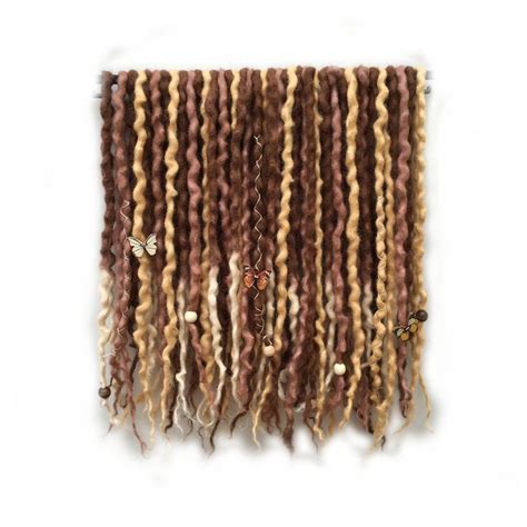 40 Double Ended Wool Dreadlocks Naturals 13 15 Inches Etsy Uk Etsy Wool Dreads Dread Beads