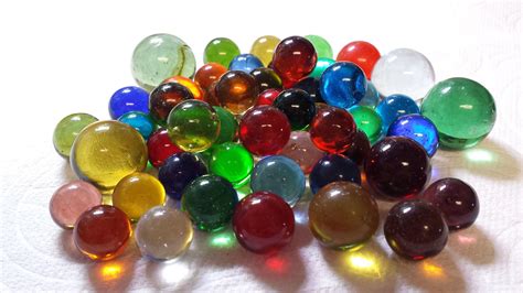 30 Solid Color Glass Marbles Peeries Transparent Marbles Vintage