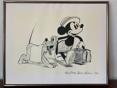 Society Dog Show 1939 Disney Sketch Walt Disney Mickey Etsy