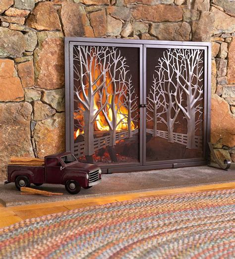 Fence Design Door Design Fireplace Screens With Doors Artistic Tree
