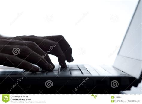 Person Typing On A Laptop Keyboard Stock Photo Image Of Computer