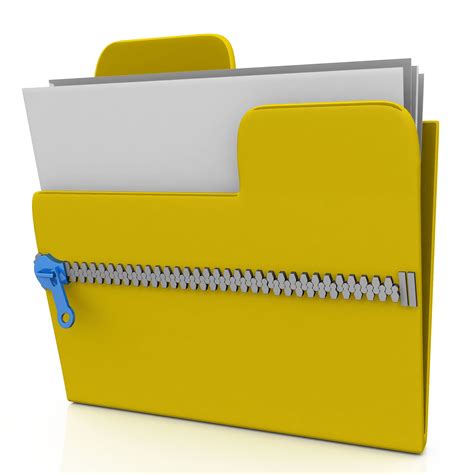 Zipped Folder With Documents Stock Photo Powerpoint Presentation