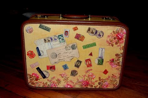 My Art Glass World Vintage Suitcase With Custom Decoration