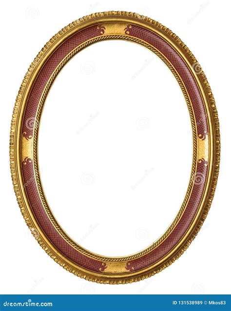Oval Golden Decorative Picture Frame Stock Image Image Of Gilded