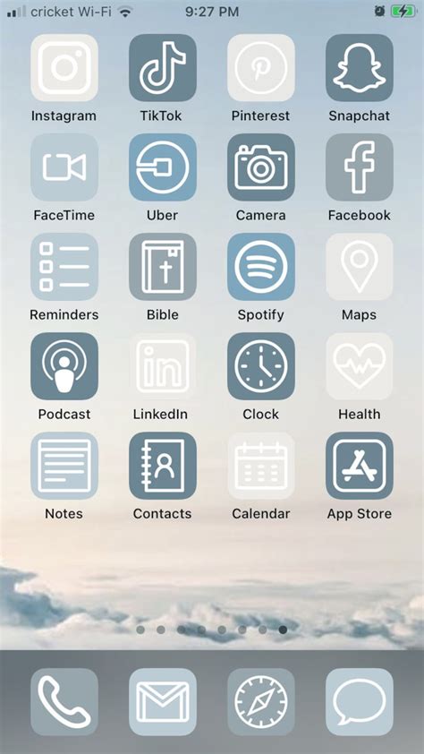 Blue Skies Ios 14 Aesthetic Iphone App Icons 50 Pack Etsy