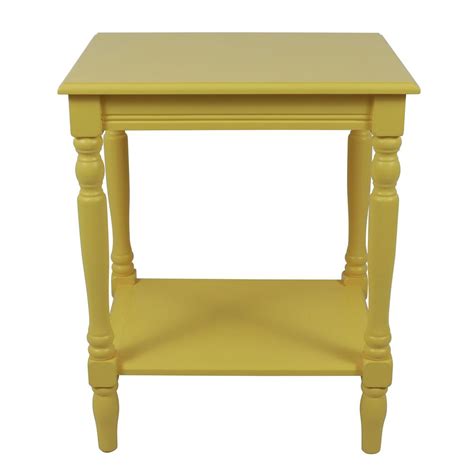Decor Therapy Simplify Soft Yellow End Table Fr11046 The Home Depot