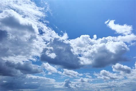 Sunlit Cumulus Humilis Clouds In Blue Sky Stock Image Image Of Color