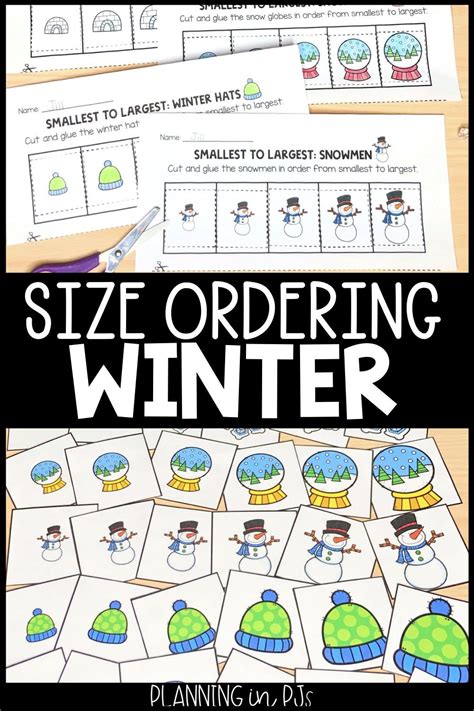 Winter Size Ordering Bundle From Smallest To Largest Winter Theme