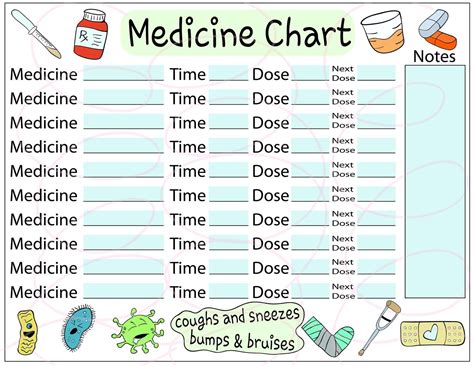 Medicine Tracker Sheetcutekeep The Funmedicine Etsy Medication