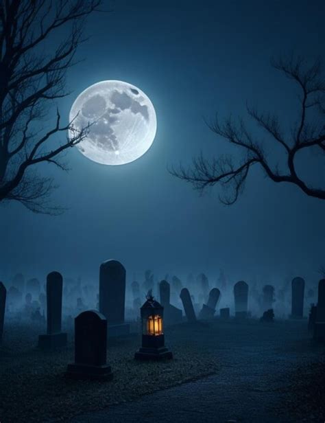 Premium Ai Image A Spooky Graveyard On A Foggy Halloween Night
