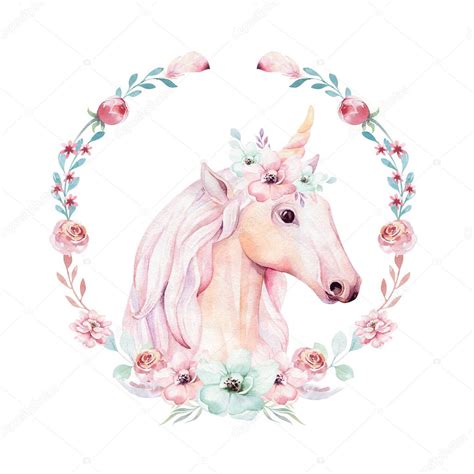 Are you searching for unicorn clipart png images or vector? Isolated Cute Watercolor Unicorn Clipart Flower Wreath ...