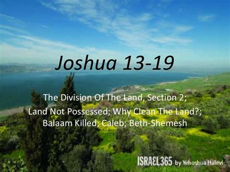 Joshua 13 19 The Division Of The Land Section 2 Land Not Possessed