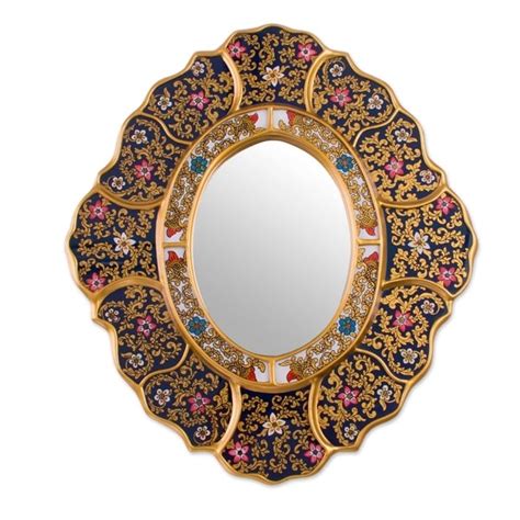 Handmade Garden Gold Reverse Painted Glass Mirror Peru Multi On Sale Overstock 4068423