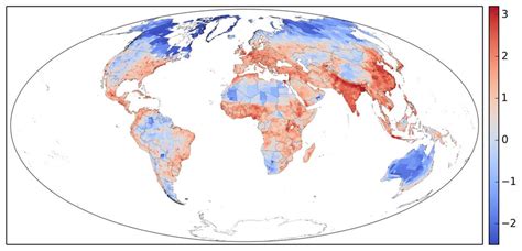 World Population Density Map For The Year 2015 Based On Data By Ciesin