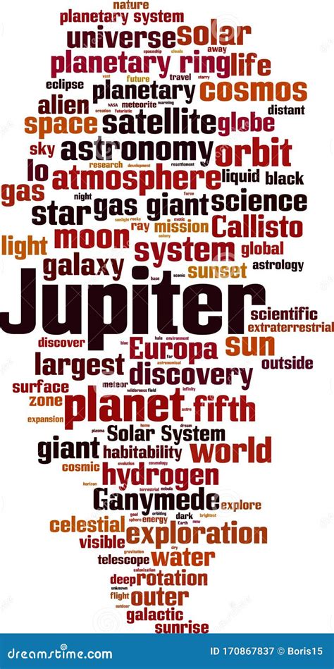 Jupiter Word Cloud Stock Vector Illustration Of Astronomy 170867837