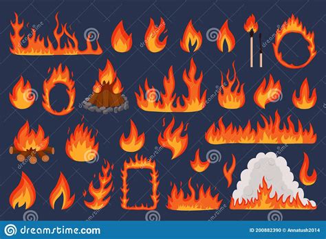 Maybe you would like to learn more about one of these? Flame Fire Vector Illustration Set, Cartoon Flat Red And ...