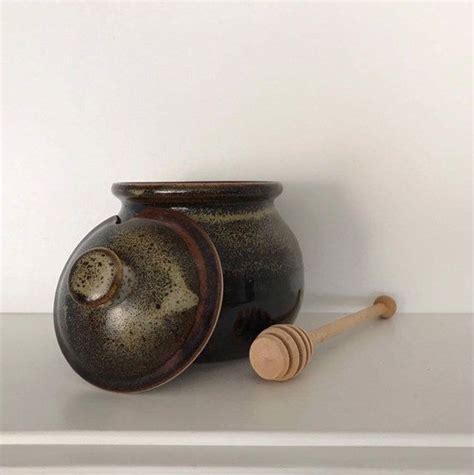 Vintage Ceramic Honey Pot Pottery Honey Jar With Lid Etsy Honey Jar