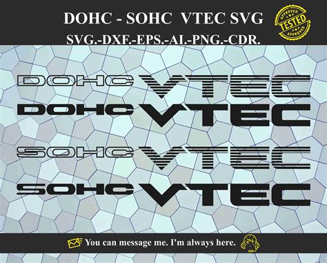 Dohc Sohc Vtec Sticker Svg Vector Etsy