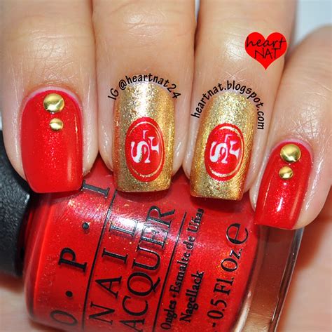 Heartnat San Francisco 49ers Nails