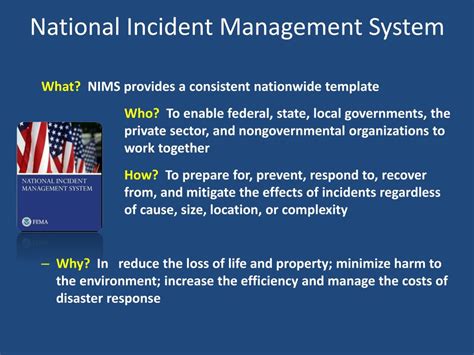 The National Incident Management System Nims Quizlet - PPT - National Incident Management System/ Incident Command System