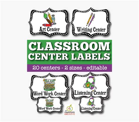 Editable Classroom Center Signs Printable Free Transparent Clipart