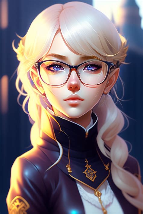 Lexica Blonde Haired Gothic Magical Girl Anime Character With Glasses