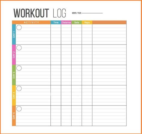 Workout Template Printable Pdf Workout Log Workout