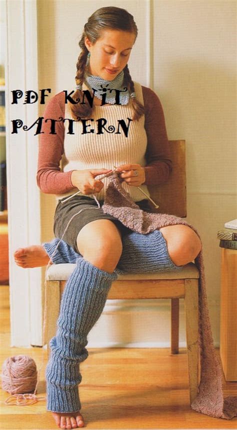 Knit Ladies Super Easy Legwarmers Pattern Kc0379 Beginner Etsy