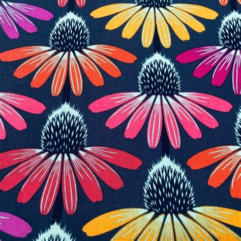 Echinacea By Anna Maria Horner And Free Spirit Fabrics Glow Etsy