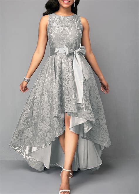 Sleeveless Belted Lace Panel Maxi Dress Fashion Design Store