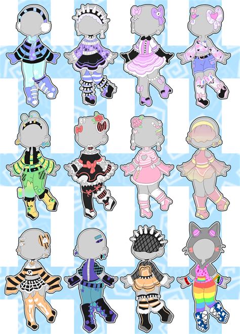 closed outfit adopts mix and match by guppie vibes on deviantart cute drawings drawing anime