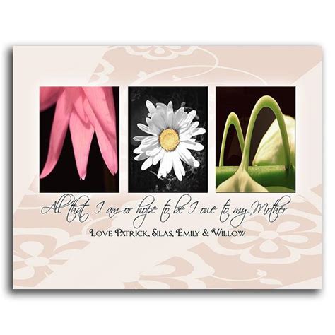 Personalized T For Mom Framed Floral Art Personal Prints