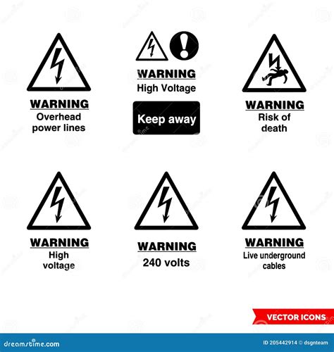 Electrical Safety And Health Icons And Signs Set Vector Image Sexiezpix Web Porn
