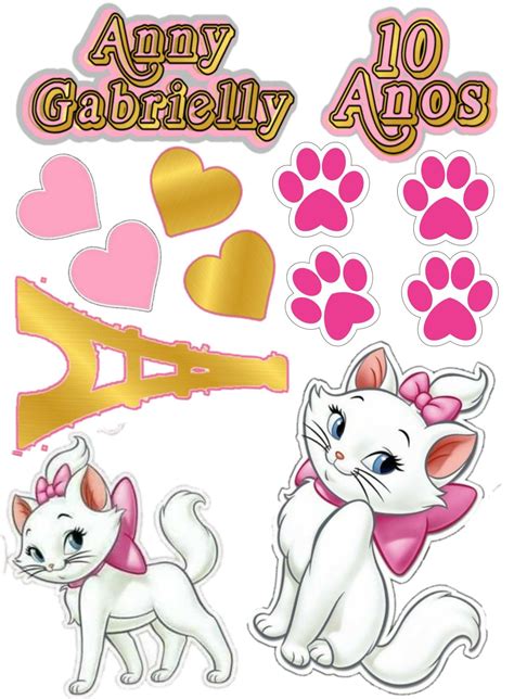 Topper De Bolo Da Gata Marie Cat Birthday Marie Cat Baby Clip Art