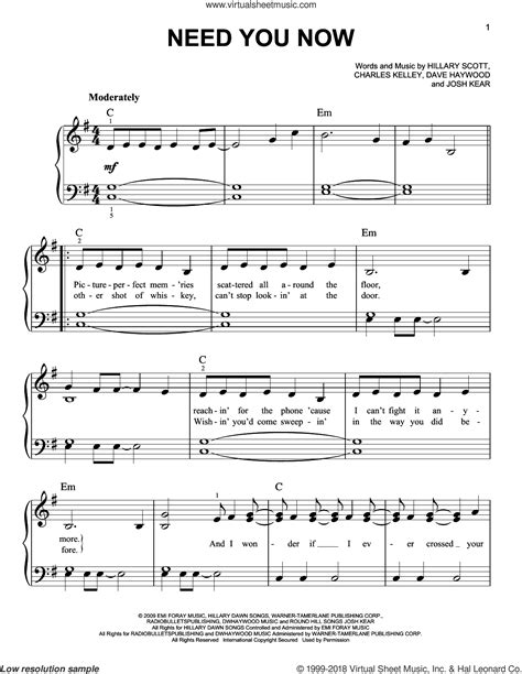 Learn piano in the academy. Antebellum - Need You Now sheet music for piano solo PDF