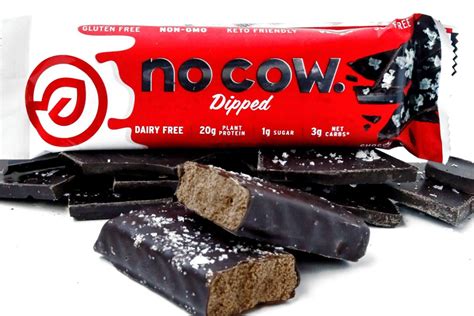 No Cow Dipped Protein Bar Is A Plant Protein Snack Covered In Chocolate