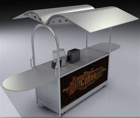 Outdoor Unique Style Stainless Steel Coffee Cart Kiosk