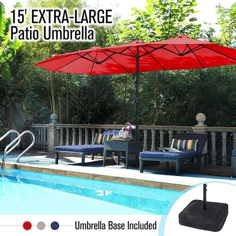 Mf Studio 15ft Double Sided Extra Large Patio Umbrella Base Included