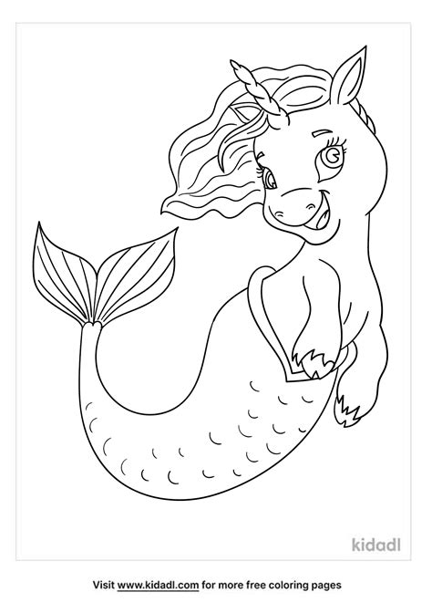 Unicorn Mermaid Coloring Page Free Unicorns Coloring Page Coloring Home