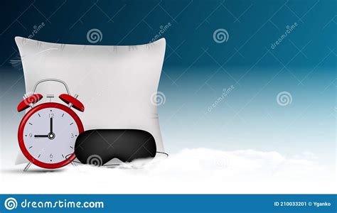 Good Night Abstract Background With Funny Sleeping Mask Alarm Clock