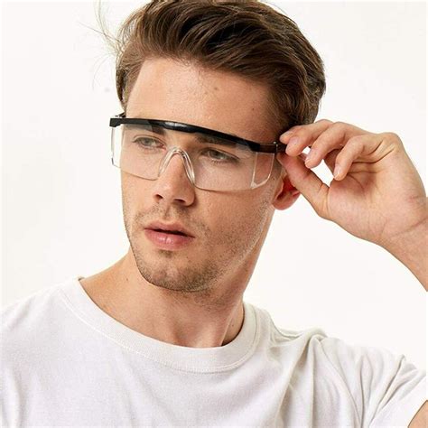 safety goggles over glasses lab work eye protective