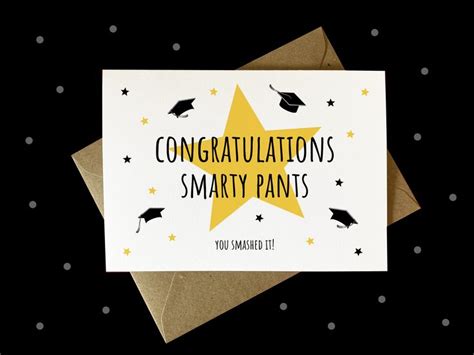 Graduation Card Congratulations Graduation Smarty Pants Graduate Congrats University