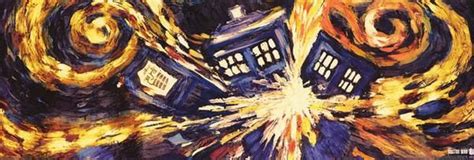 Doctor Who Tardis Van Gogh Explosion Poster 21x62 Tardis Poster