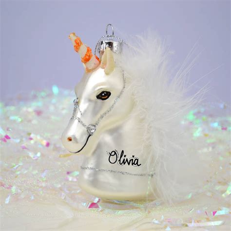 Personalised Hanging Unicorn Glass Decoration By Lillypea Event