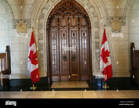 Canadian Parliament Building Ottawa Entrance To Chamber Stock Photo