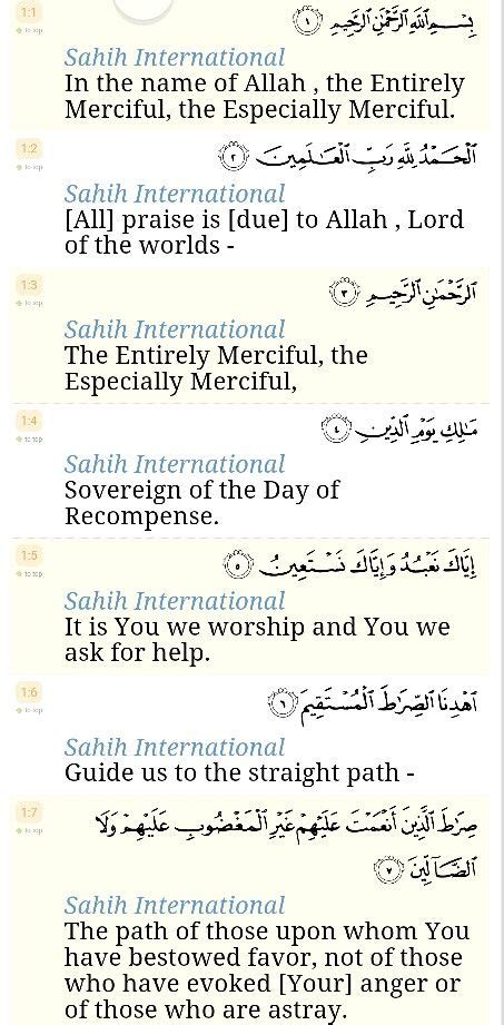 Fatihah is that which opens a subject or a book or any other thing. Quran Surah Al- Fatihah ( 1 ) complete surah/chapter ...