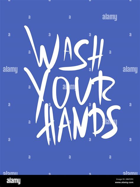 Wash Your Hands Poster Hand Drawn Text Personal Hygiene And