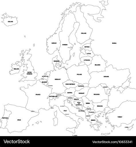 Europe Map With Countries Black And White Outline Map Of Europe Porn Sex Picture