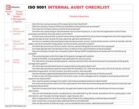 Iso 9001 2015 Audit Checklist Excel Free Healthjawer