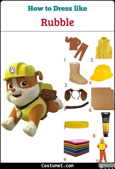 Rubble Paw Patrol Costume For Cosplay And Halloween 2023